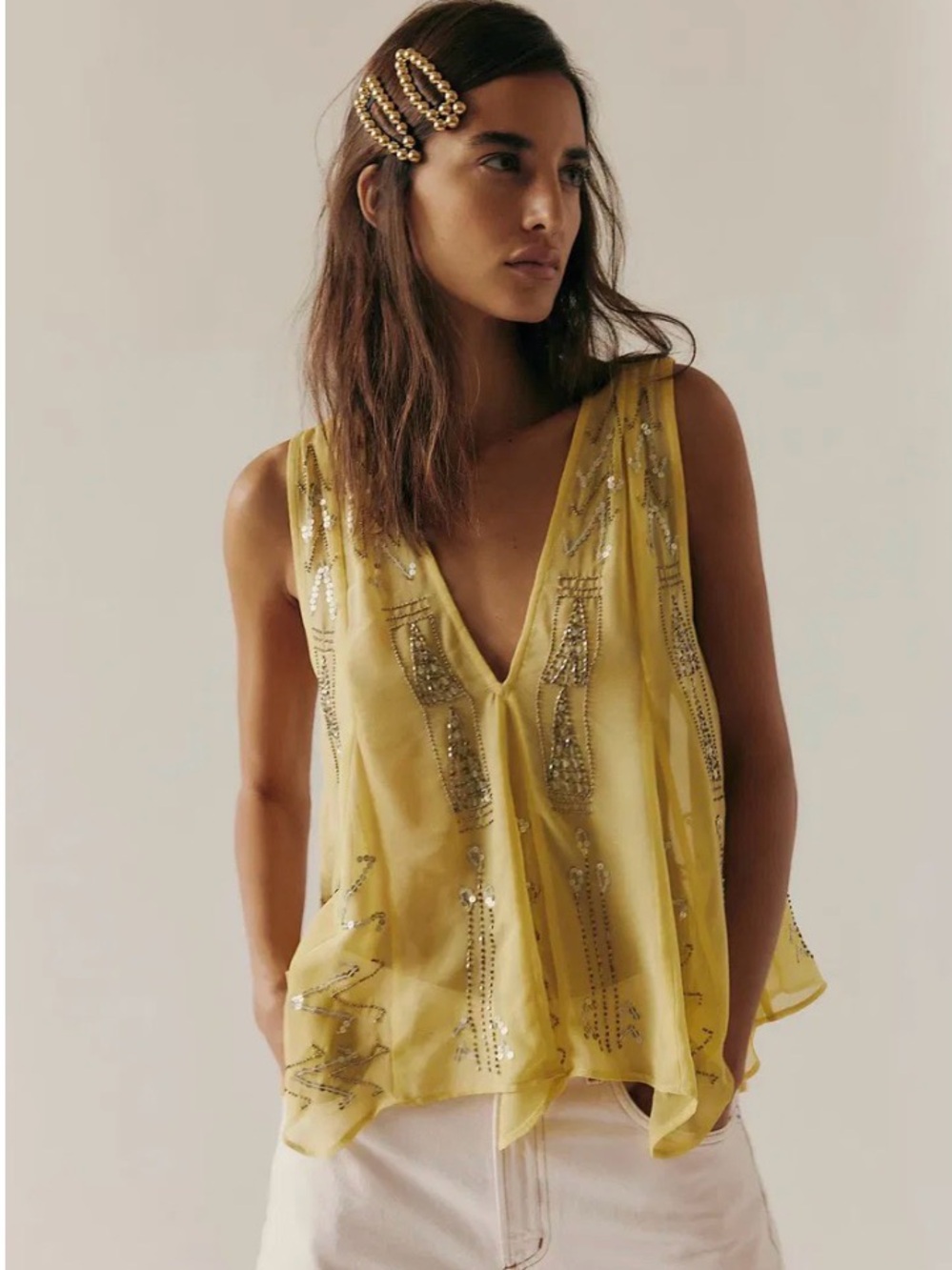 FREE PEOPLE Ibiza Night Top in Sunny Shine